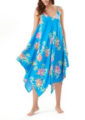 Tommy Bahama Sun Lilies Scarf Dress Cover-Up in Azure Blue at Nordstrom