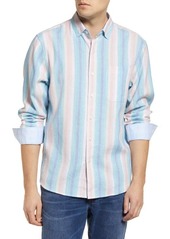Tommy Bahama Sunset Pier Stripe Linen Blend Button-Up Shirt