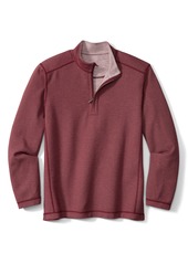 Tommy Bahama Switch It Up Quarter Zip Reversible Sweatshirt in Night Flower at Nordstrom