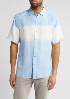 Tommy Bahama Tie Dye One On Short Sleeve Linen Blend Button-Up Shirt