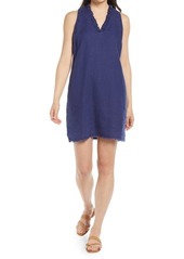 Tommy Bahama Two Palms Ruffle V-Neck Linen A-Line Dress