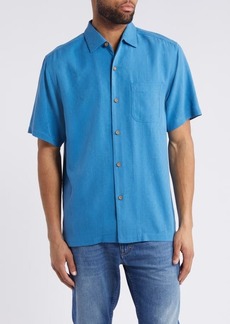 Tommy Bahama Whiskey Business Short Sleeve Silk Jacquard Button-Up Shirt