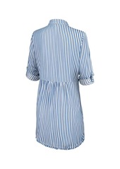 Tommy Bahama Women's Blue/White Dallas Cowboys Chambray Stripe Cover-Up Shirt Dress - Blue, white