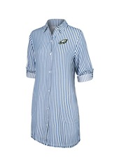 Tommy Bahama Women's Blue/White Philadelphia Eagles Chambray Stripe Cover-Up Shirt Dress - Eagles-cha
