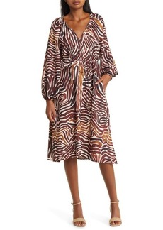 Tommy Bahama Zen Zebra Long Sleeve Midi Dress