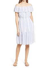 Tommy Bahama Aloha Avenue Off the Shoulder Dress in Mazarine Blue at Nordstrom