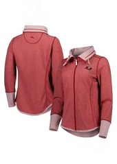 Women's Tommy Bahama Heathered Red Tampa Bay Buccaneers Sport Sun Fade Full-Zip Sweatshirt