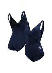 Women's Tommy Bahama Navy Dallas Cowboys Pearl Clara Wrap One-Piece Swimsuit at Nordstrom