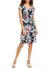Tommy Bahama Orchid Isle Faux Wrap Dress in Black at Nordstrom