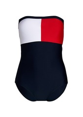 Tommy Hilfiger Bandeau Tommy Flag One-Piece Swimsuit