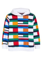 Tommy Hilfiger Kids' Pattern Pullover Hoodie in Bright White at Nordstrom