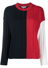 Tommy Hilfiger cable knit colour-block jumper