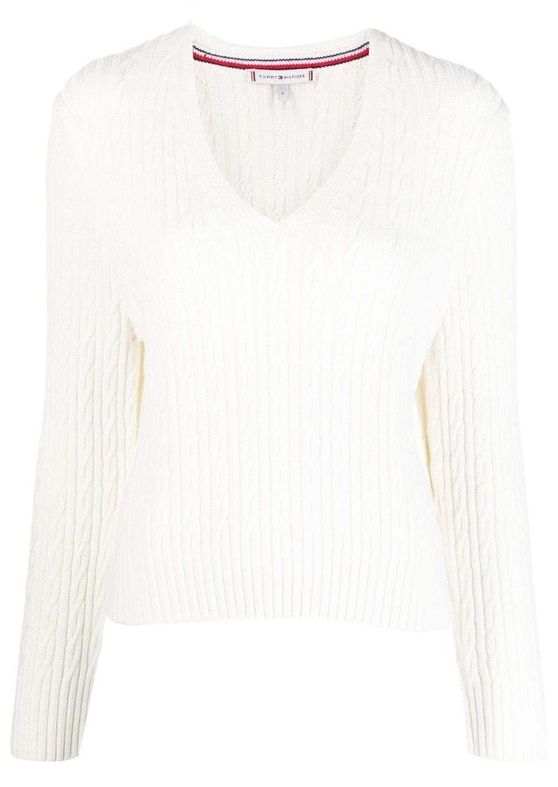 Tommy Hilfiger cable-knit long-sleeve jumper