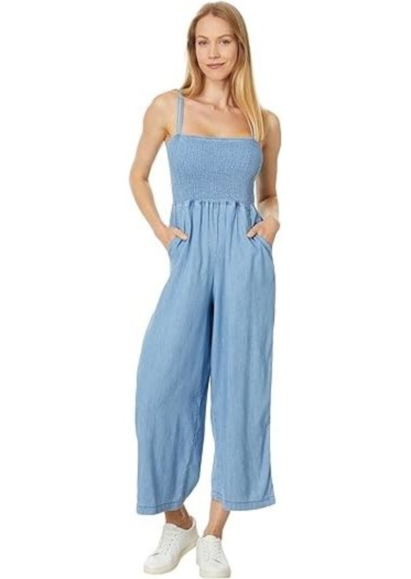 Tommy Hilfiger Chambray Smocked Jumpsuit