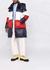 Tommy Hilfiger colour-block puffer coat