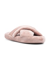 Tommy Hilfiger crossover straps faux-fur slippers