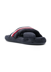 Tommy Hilfiger crossover straps faux-fur slippers