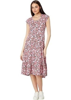 Tommy Hilfiger Ditsy Floral Midi Tiered Dress