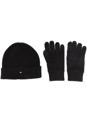 Tommy Hilfiger embroidered-logo beanie and gloves set