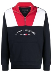 Tommy Hilfiger embroidered logo henley sweatshirt