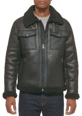 Tommy Hilfiger ​Faux Shearling & Faux Leather Aviator Jacket