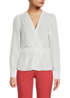 Tommy Hilfiger Faux Wrap Peplum Blouse