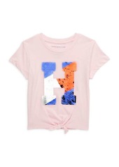 Tommy Hilfiger Girl&#8217;s Flip Sequin Logo Tie Tee