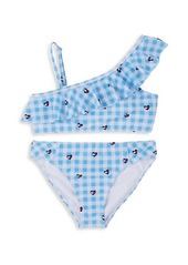 Tommy Hilfiger Girl's 2-Piece Gingham-Print Ruffled Bikini Set