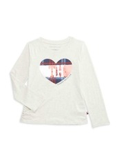 Tommy Hilfiger Girl's Reversible Sequin Logo Graphic Tee