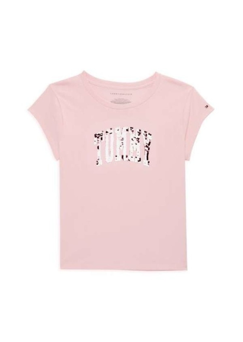 Tommy Hilfiger Girl's Reversible Sequin Logo Tee