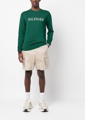 Tommy Hilfiger intarsia-knit logo crew-neck jumper