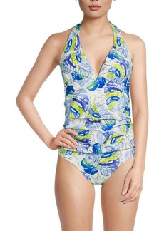 Tommy Hilfiger Leaf Print Halterneck Bikini Top