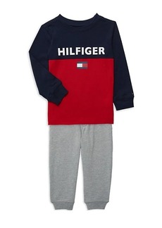 Tommy Hilfiger Little Boy's 2-Piece Colorblock Logo T-Shirt & Joggers Set