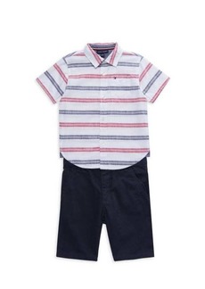 Tommy Hilfiger Little Boy's 2-Piece Striped Shirt & Shorts Set