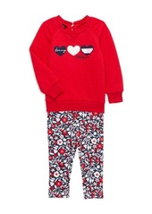 Tommy Hilfiger Little Girl&#8217;s 2-Piece Sweatshirt & Floral Leggings Set