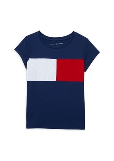 Tommy Hilfiger Little Girl&#8217;s Logo Flag Graphic Tee