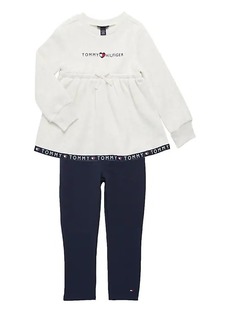 Tommy Hilfiger ​Little Girl’s 2-Piece Logo Dress & Leggings Set
