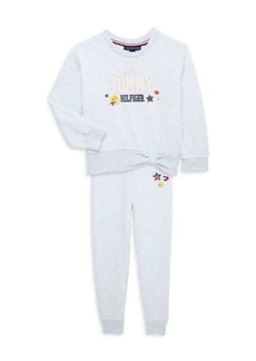 Tommy Hilfiger Little Girl's 2-Piece Logo Sweatshirt & Joggers Set
