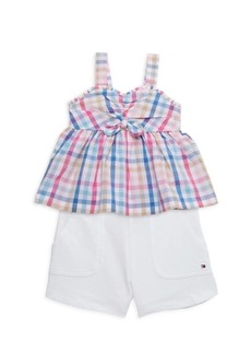 Tommy Hilfiger Little Girl's 2-Piece Striped Dress & Shorts Set