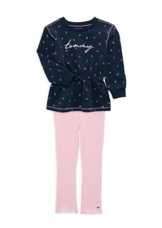 Tommy Hilfiger Little Girl's 2-Piece Sweatshirt & Pants Set