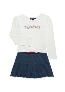 Tommy Hilfiger Little Girl's Logo Top & Skirt Set