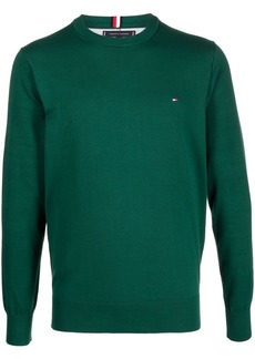 Tommy Hilfiger logo-embroidered fine-knit jumper