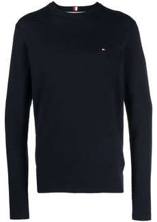 Tommy Hilfiger logo-embroidered knitted cotton jumper