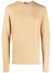 Tommy Hilfiger logo-embroidered knitted cotton jumper