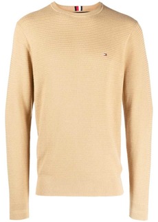 Tommy Hilfiger logo-embroidered knitted cotton jumper