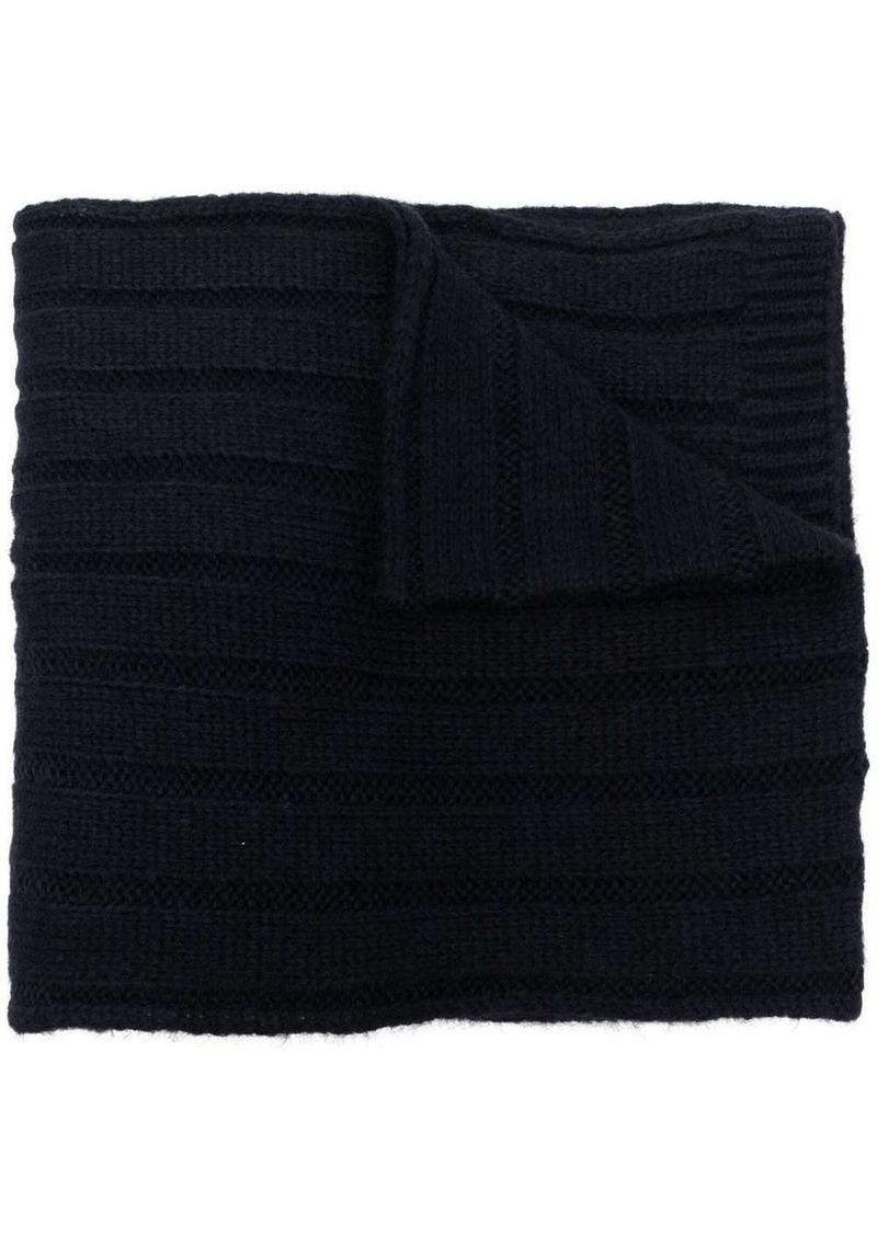 Tommy Hilfiger logo-embroidered rib-knit scarf