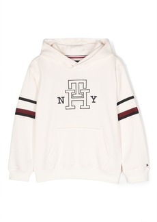 Tommy Hilfiger logo-embroidered striped hoodie