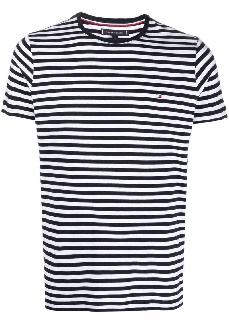 Tommy Hilfiger logo-embroidered striped T-shirt