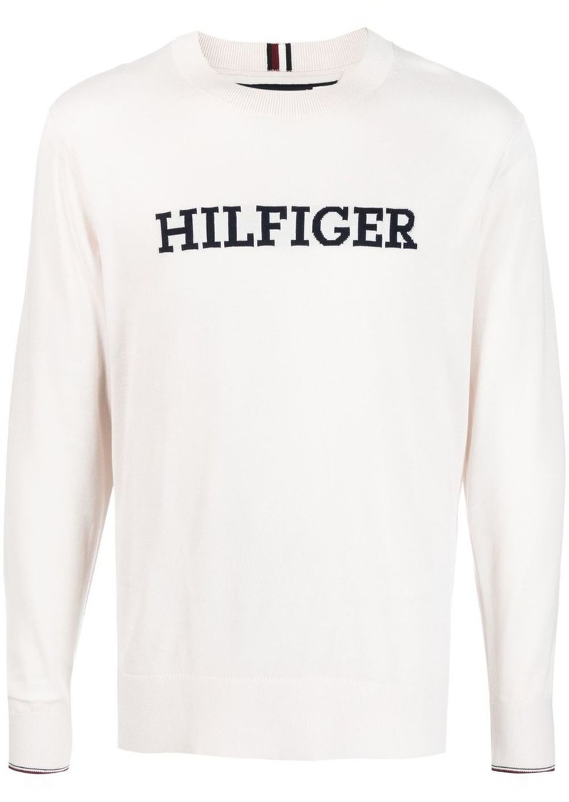 Tommy Hilfiger logo intarsia-knit cotton jumper