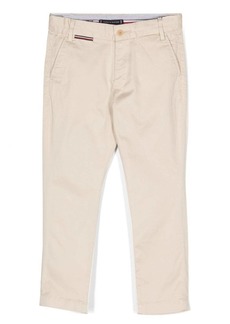 Tommy Hilfiger logo-patch cotton trousers